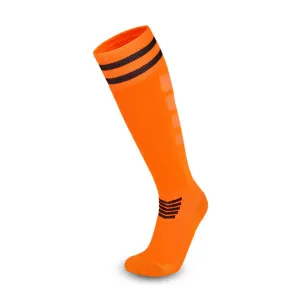 3 Pack Junior Orange Football Socks with Striped