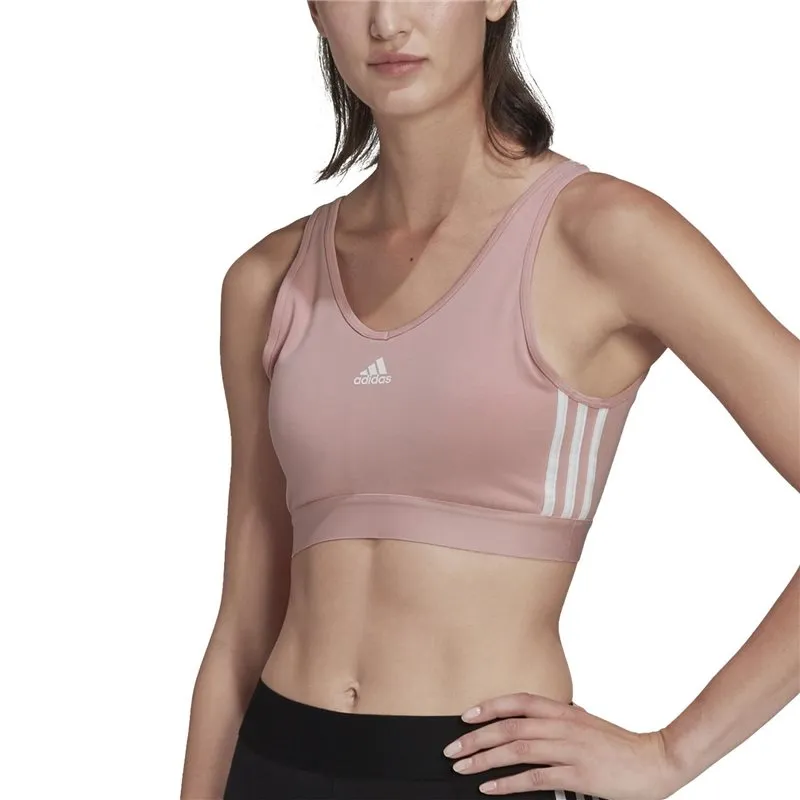 adidas Essentials 3 Stripes Crop Top - Womens - Wonder Mauve/White