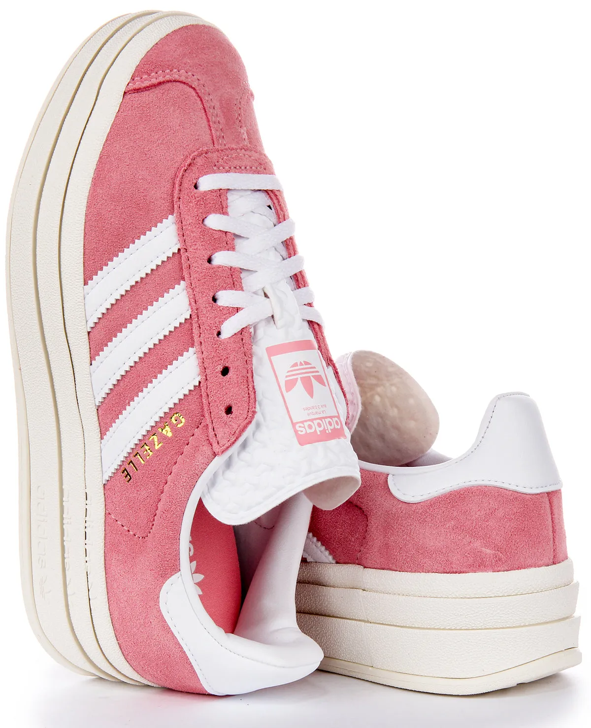 Adidas Gazelle Bold W In Pink White For Women