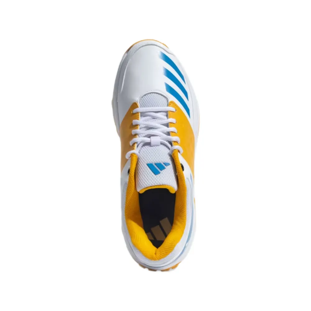 Adidas Men's Crinu 23 Cricket Shoe (Cloud White/Pulse Blue/Preloved Yellow)