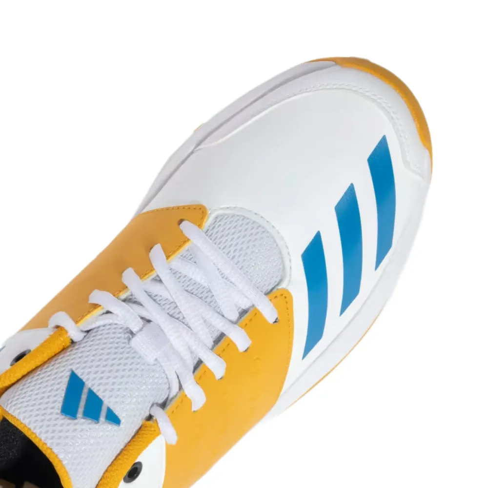 Adidas Men's Crinu 23 Cricket Shoe (Cloud White/Pulse Blue/Preloved Yellow)