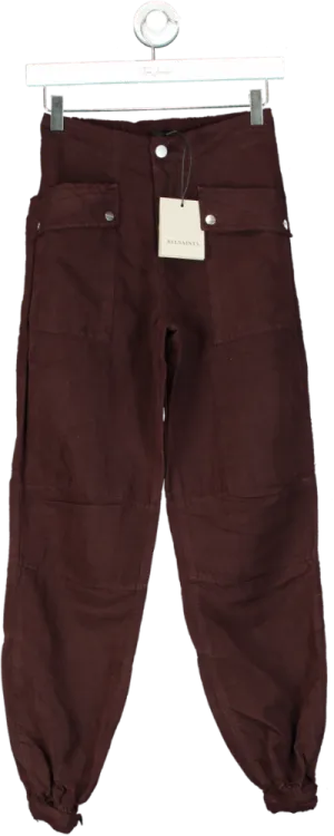 AllSaints Dark Wine Red Val Trouser UK 6