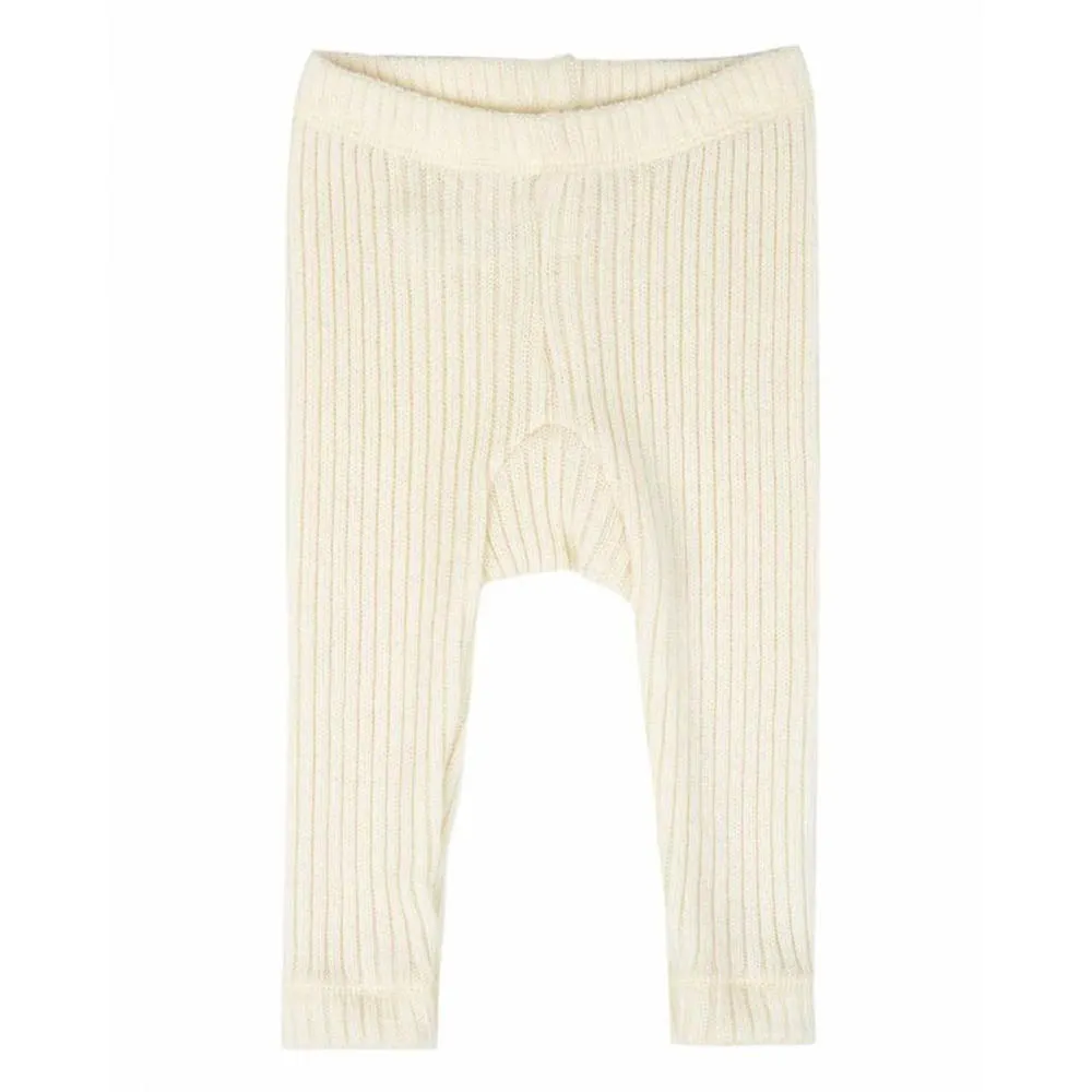 Baby Pants - Ribbed - 100% Wool - Cream