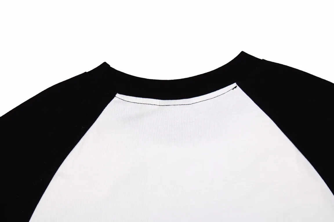 Balenciaga Black and White T-shirt with Logo Print