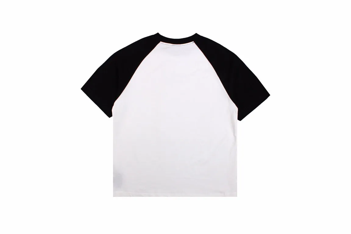 Balenciaga Black and White T-shirt with Logo Print