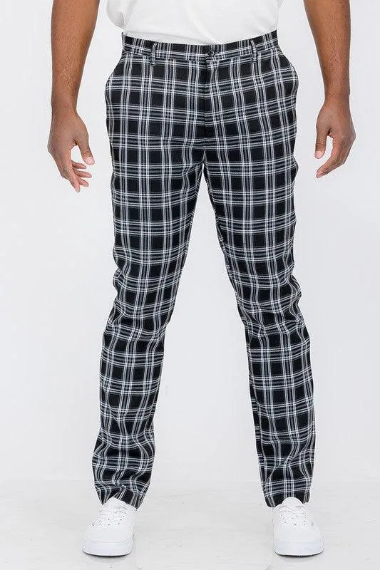 Black Plaid Trouser Pants