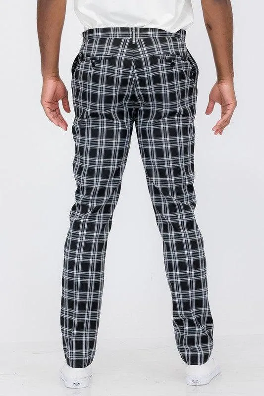 Black Plaid Trouser Pants