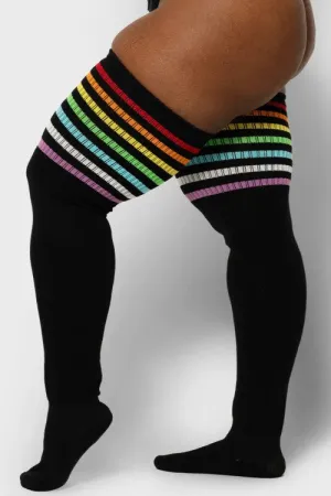 Black Rainbow Top Thunda Thigh Highs