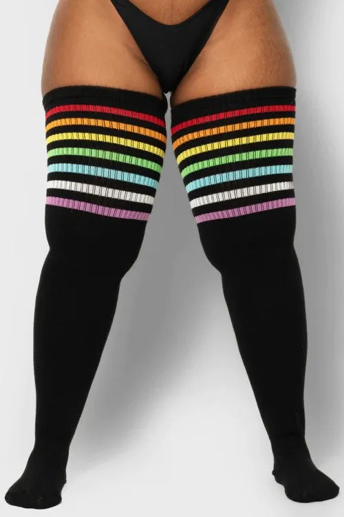 Black Rainbow Top Thunda Thigh Highs