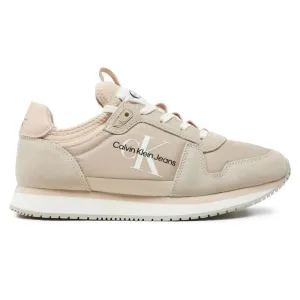 Calvin Klein Jeans Runner Sock Laceup NY-LTH Trainer Women YM0YM00840-BEG