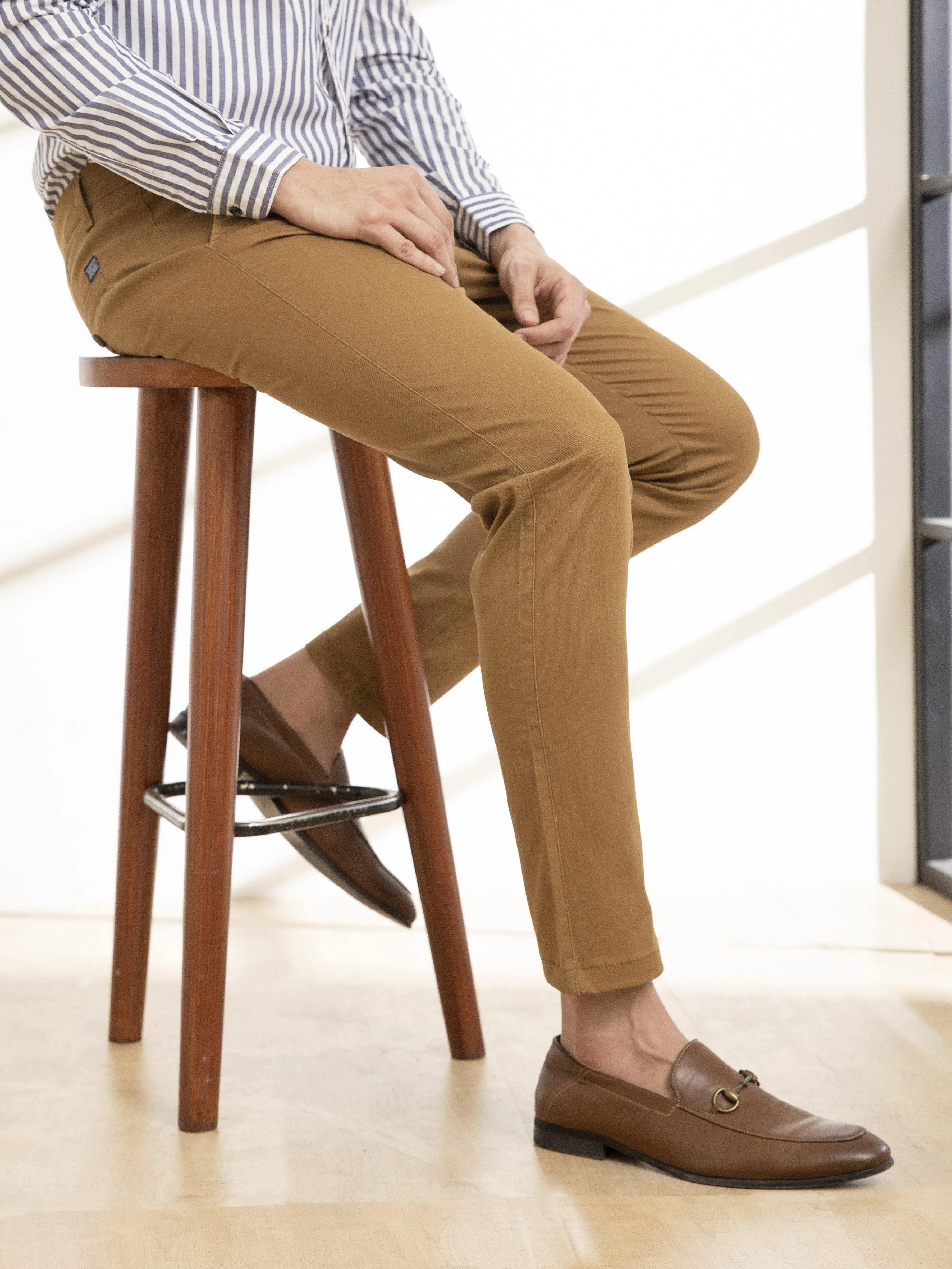 CASUAL PANT  SLIM FIT CROSS POCKET CAMEL