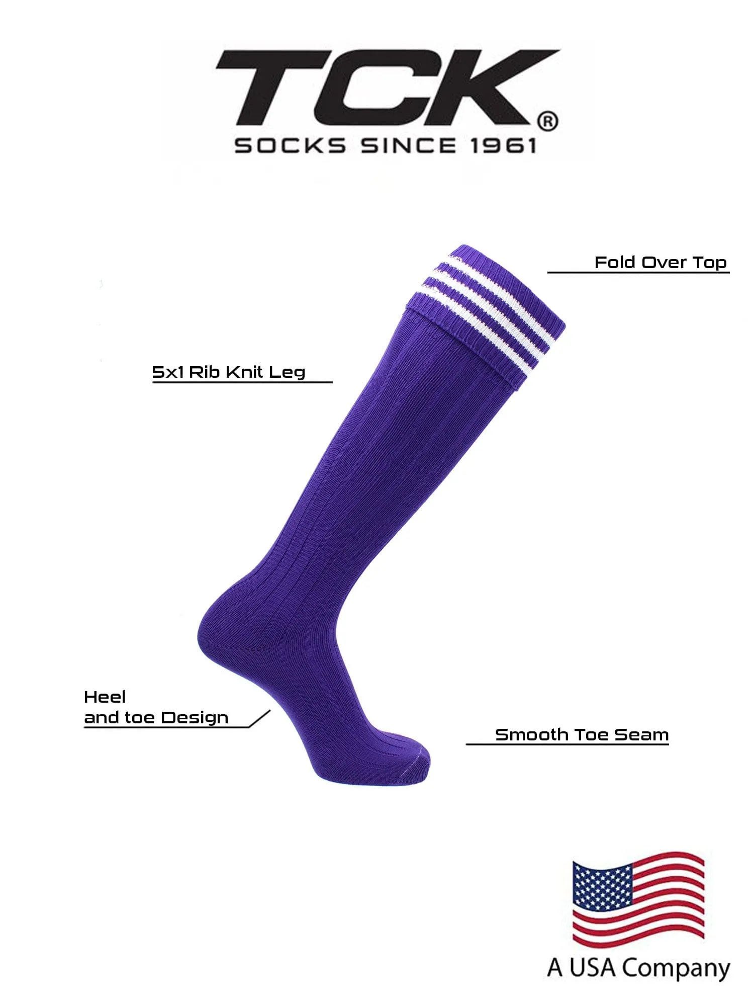 European Striped Soccer Socks Fold Down Top