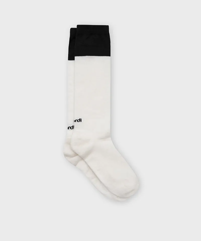 FORDI Color block Symbol Knee Socks - White/Black