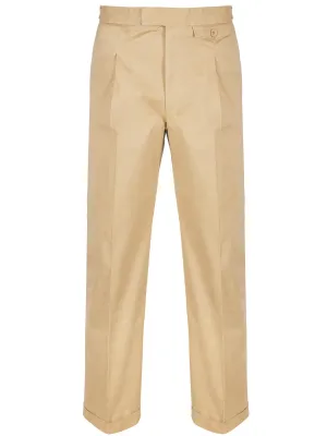 Forties Vintage Hank Cotton Fishtail Back Chino Trousers