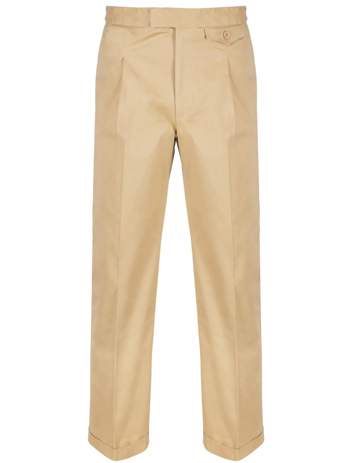 Forties Vintage Hank Cotton Fishtail Back Chino Trousers