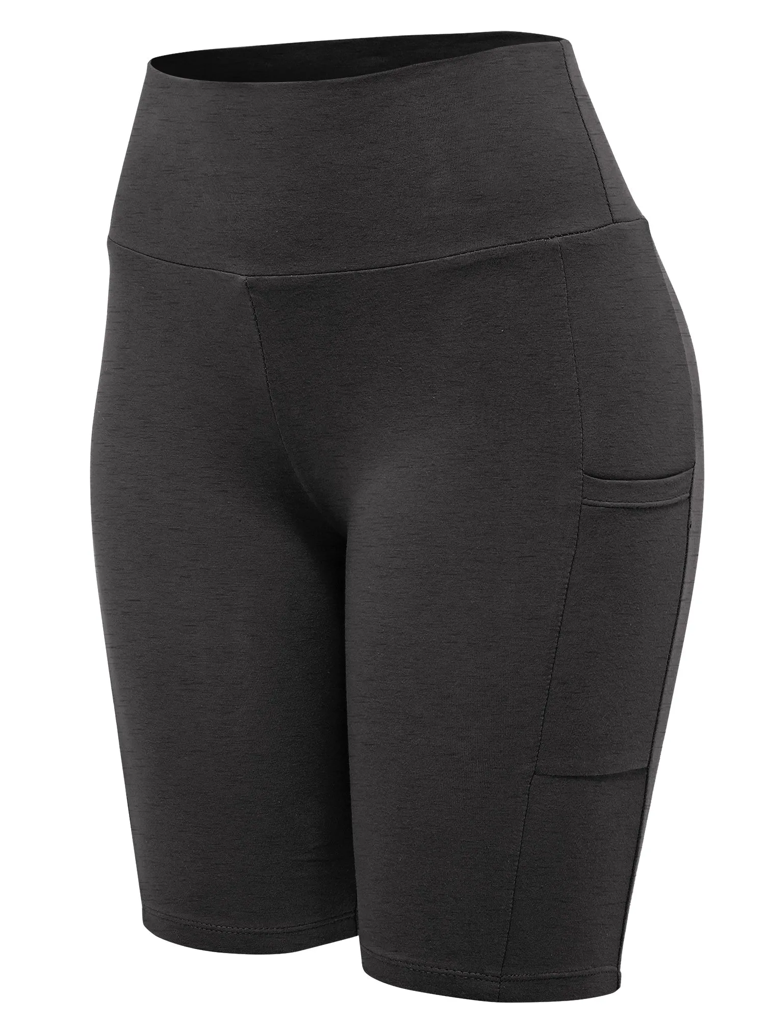 High Waist Biker Shorts with Side Pockets (FWB1188)