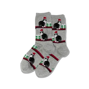 HOTSOX Women's Christmas Cats Crew Socks