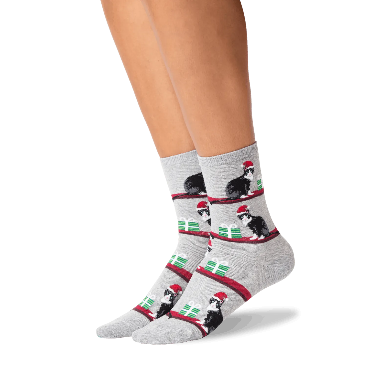 HOTSOX Women's Christmas Cats Crew Socks