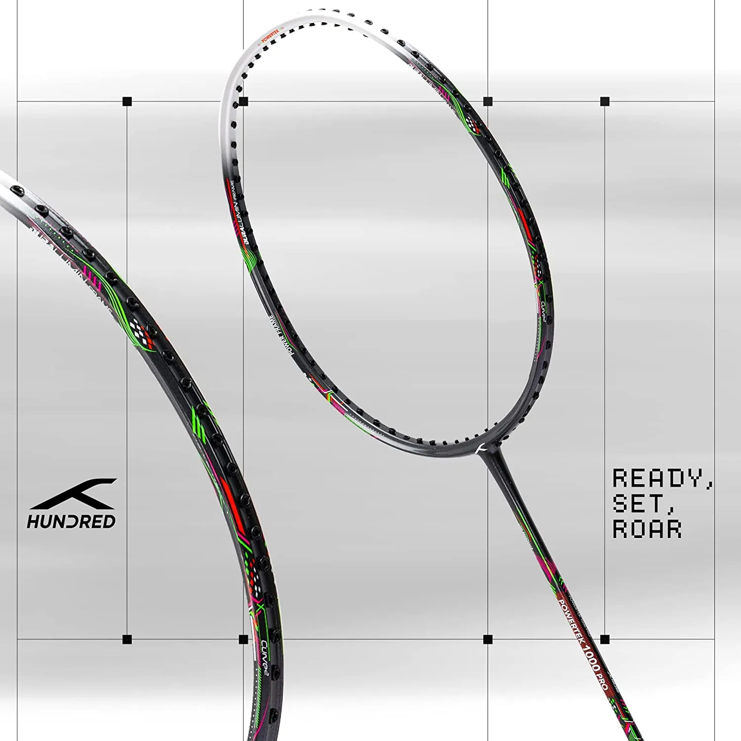 Hundred Powertek 1000 Pro Graphite Strung Badminton Racquet