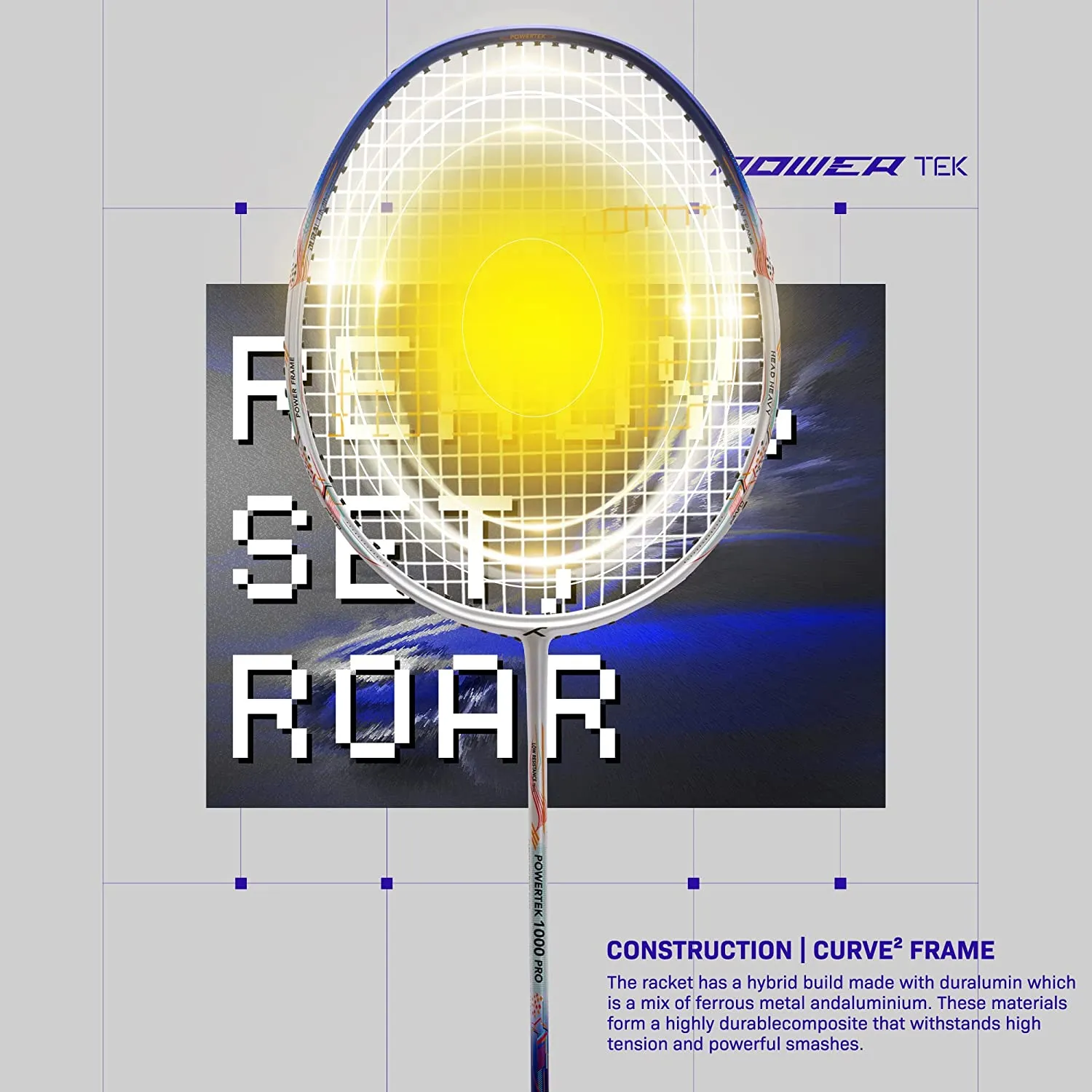 Hundred Powertek 1000 Pro Graphite Strung Badminton Racquet