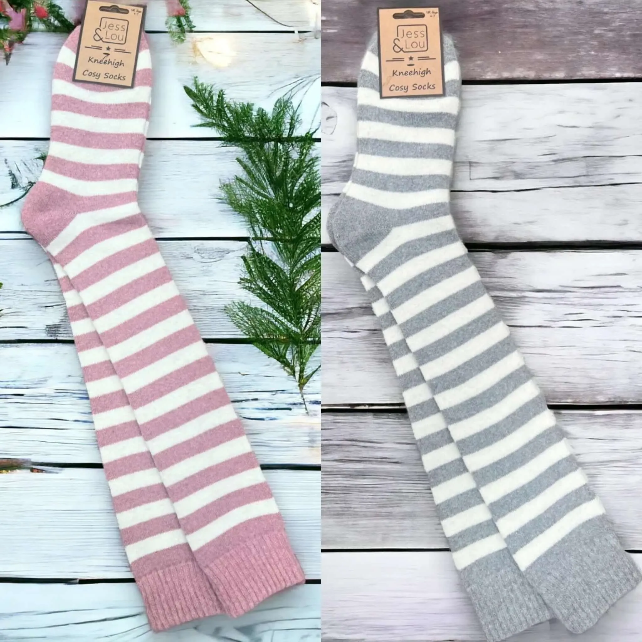 Jess & Lou - Sassy Striped Super Cosy Knee High Socks