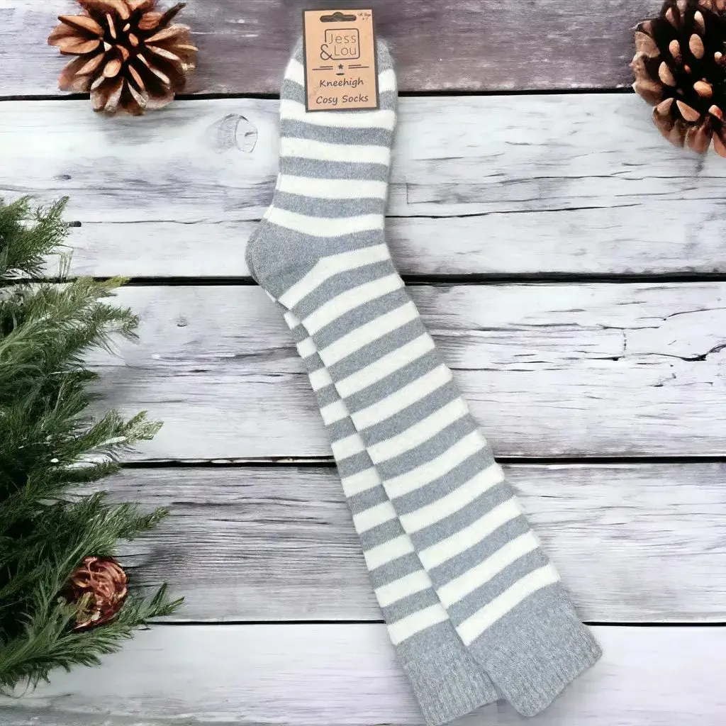 Jess & Lou - Sassy Striped Super Cosy Knee High Socks