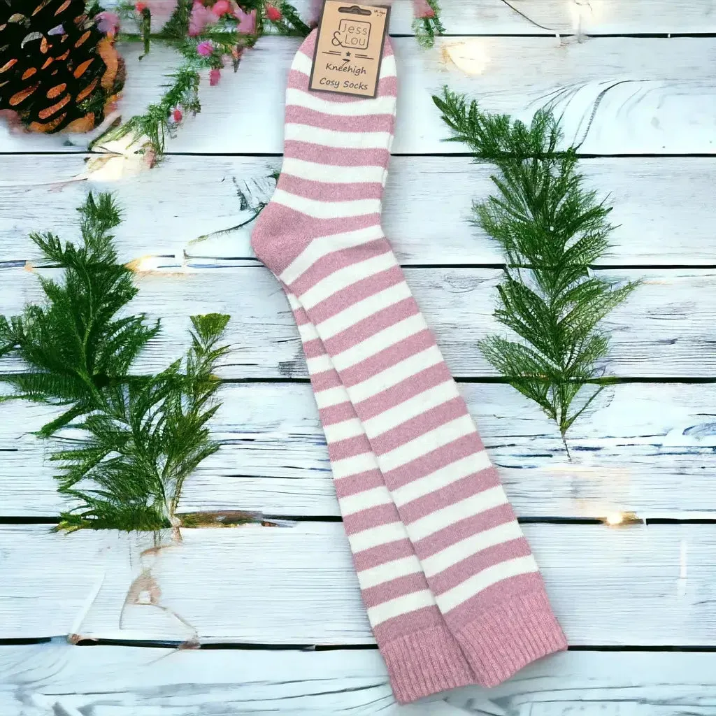 Jess & Lou - Sassy Striped Super Cosy Knee High Socks