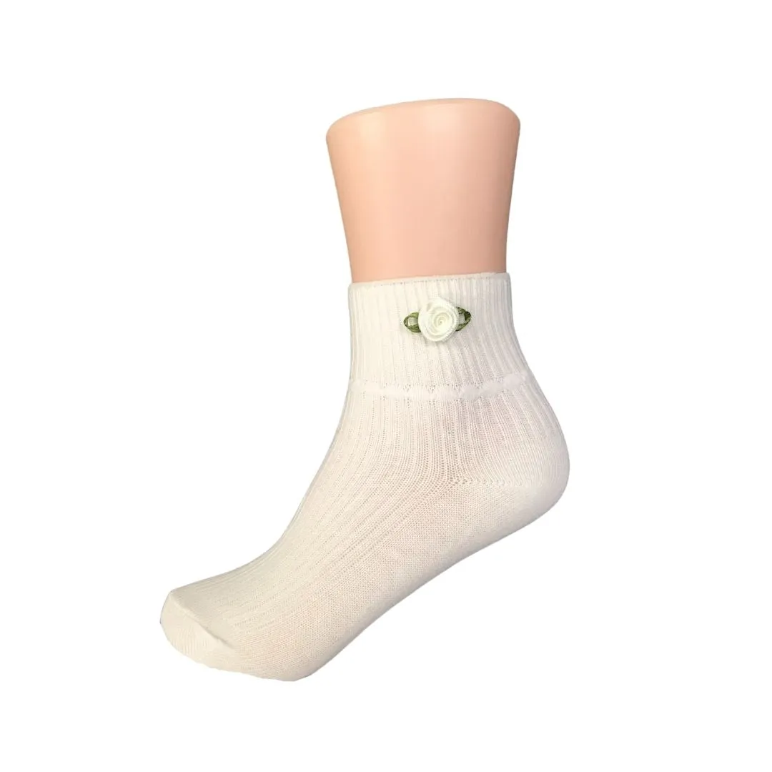 Jrp Girls Rosetta Midcalf Sock White