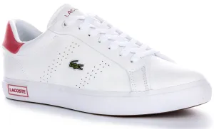 Lacoste Powercourt 2.0 In White Pink For Women