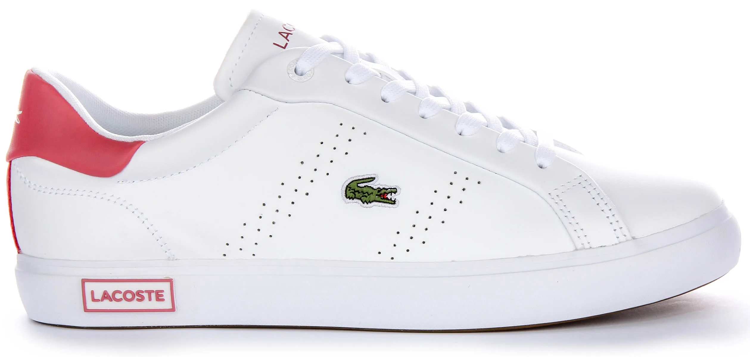 Lacoste Powercourt 2.0 In White Pink For Women