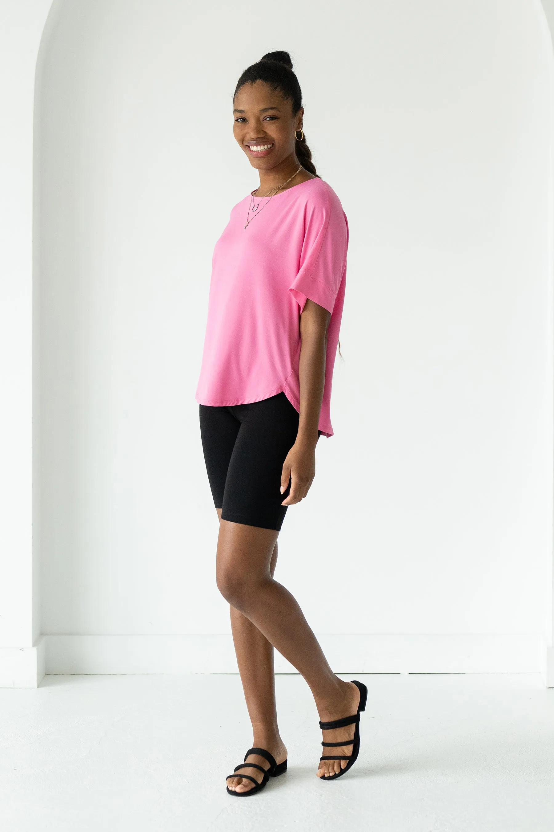 Laura Relaxed-Fit Bamboo Blouse - Wild Orchid