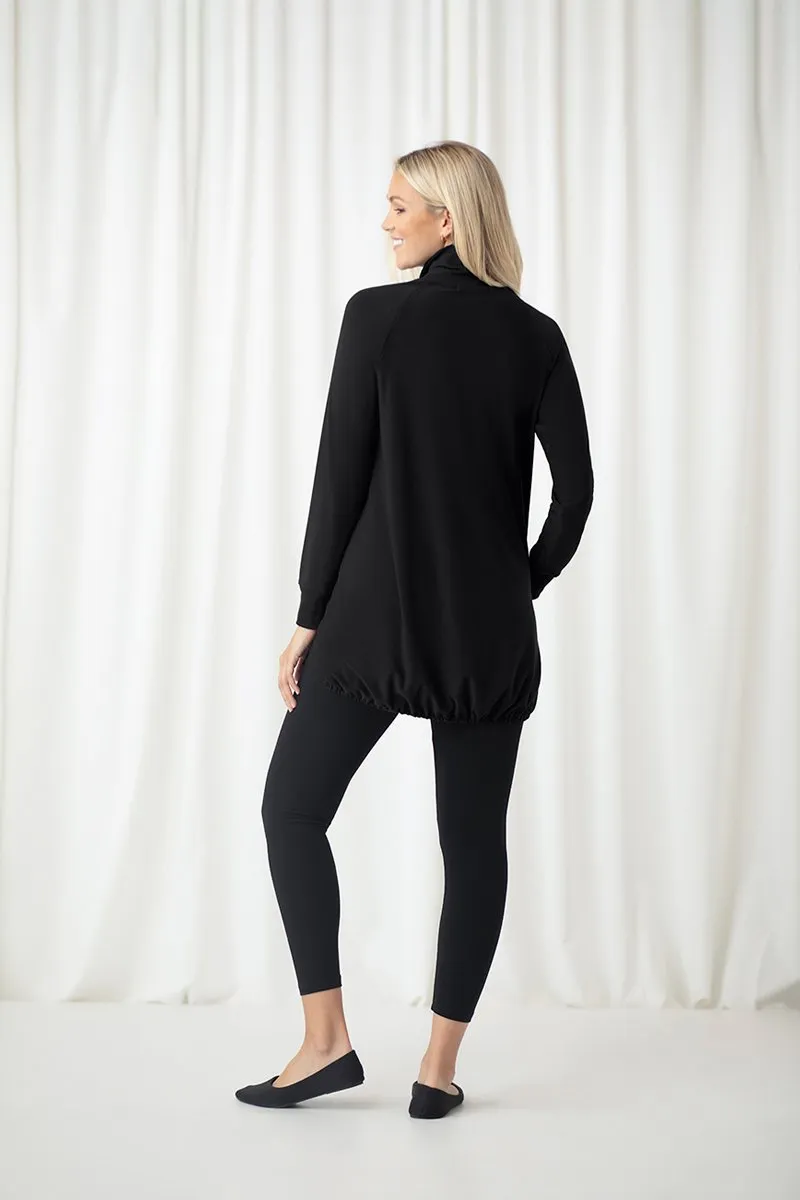 Motion Raglan Ruched Hem Tunic | Black