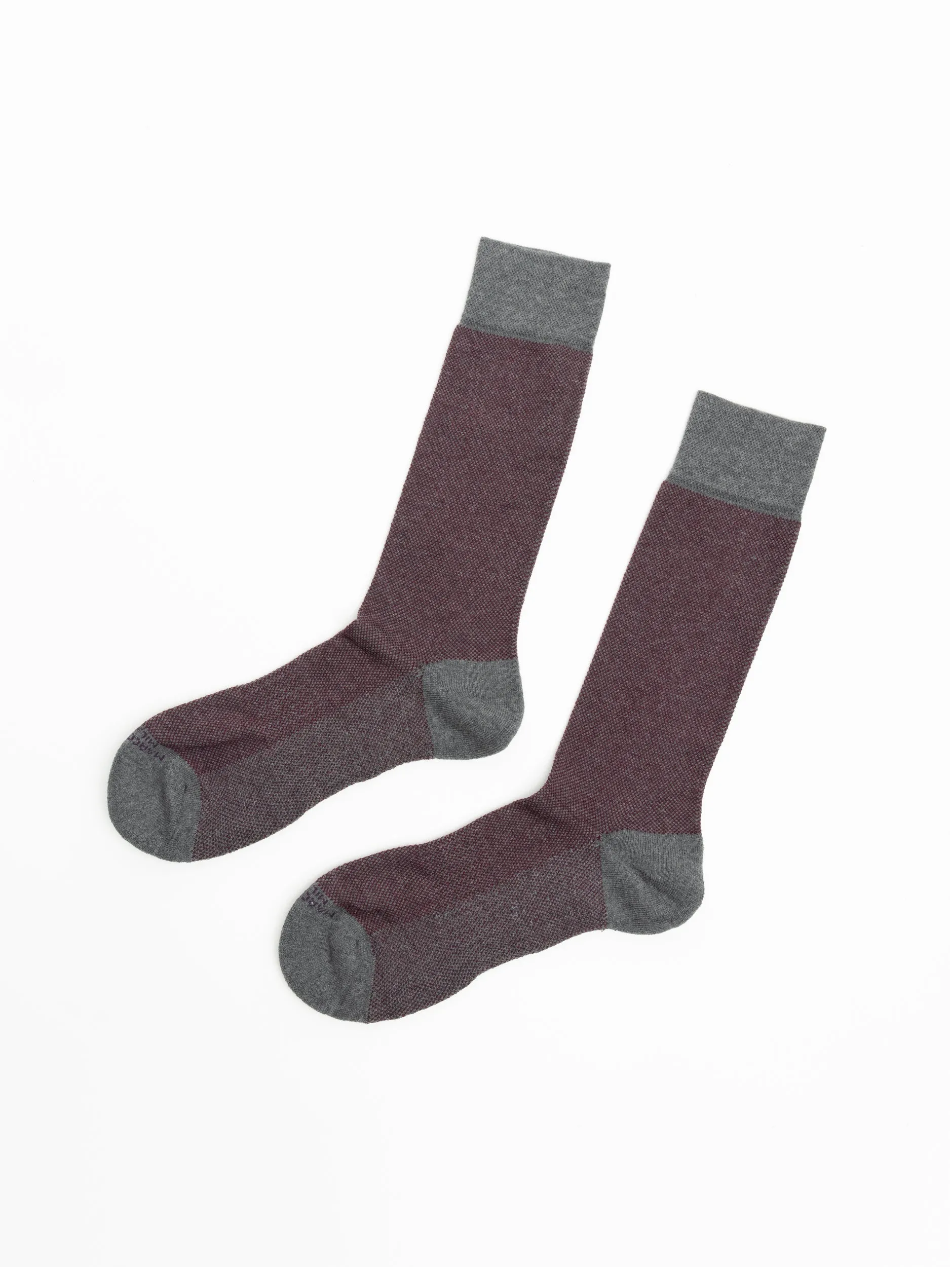 Plum Flannel Neat Sneaker Socks