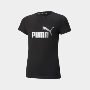 Puma Girls Essentials  Logo Tee Black/Silver _ 173780 _ Black