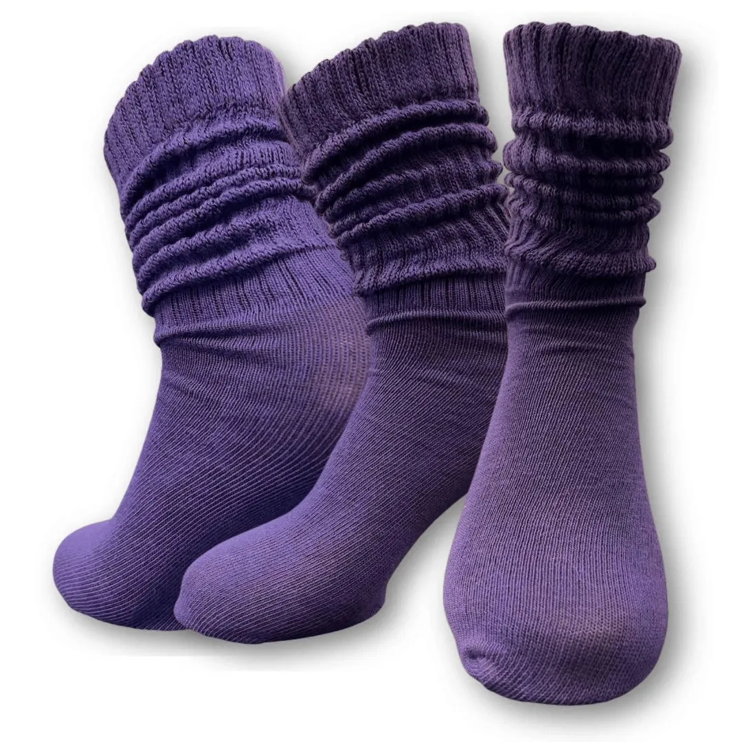 Purple Slouch Socks (Adult Medium - Women's Shoe Sizes 5-10)