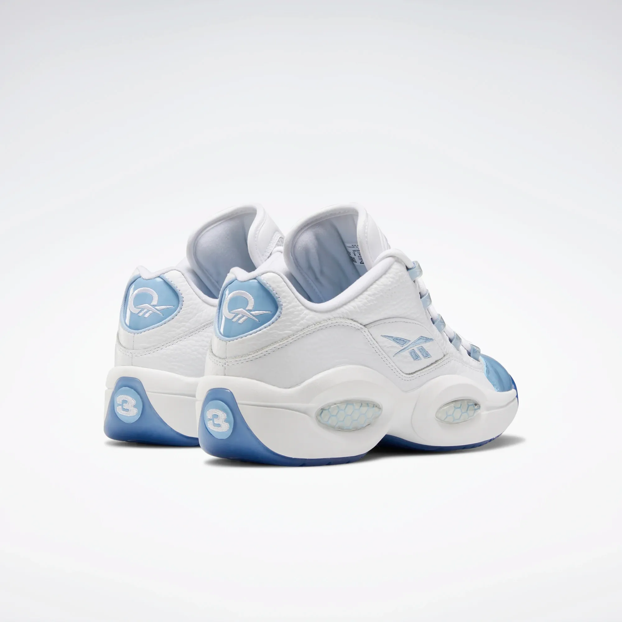 Reebok Men's Question Low Basketball Shoes - White / Fluid Blue / Reebok Ice-A1