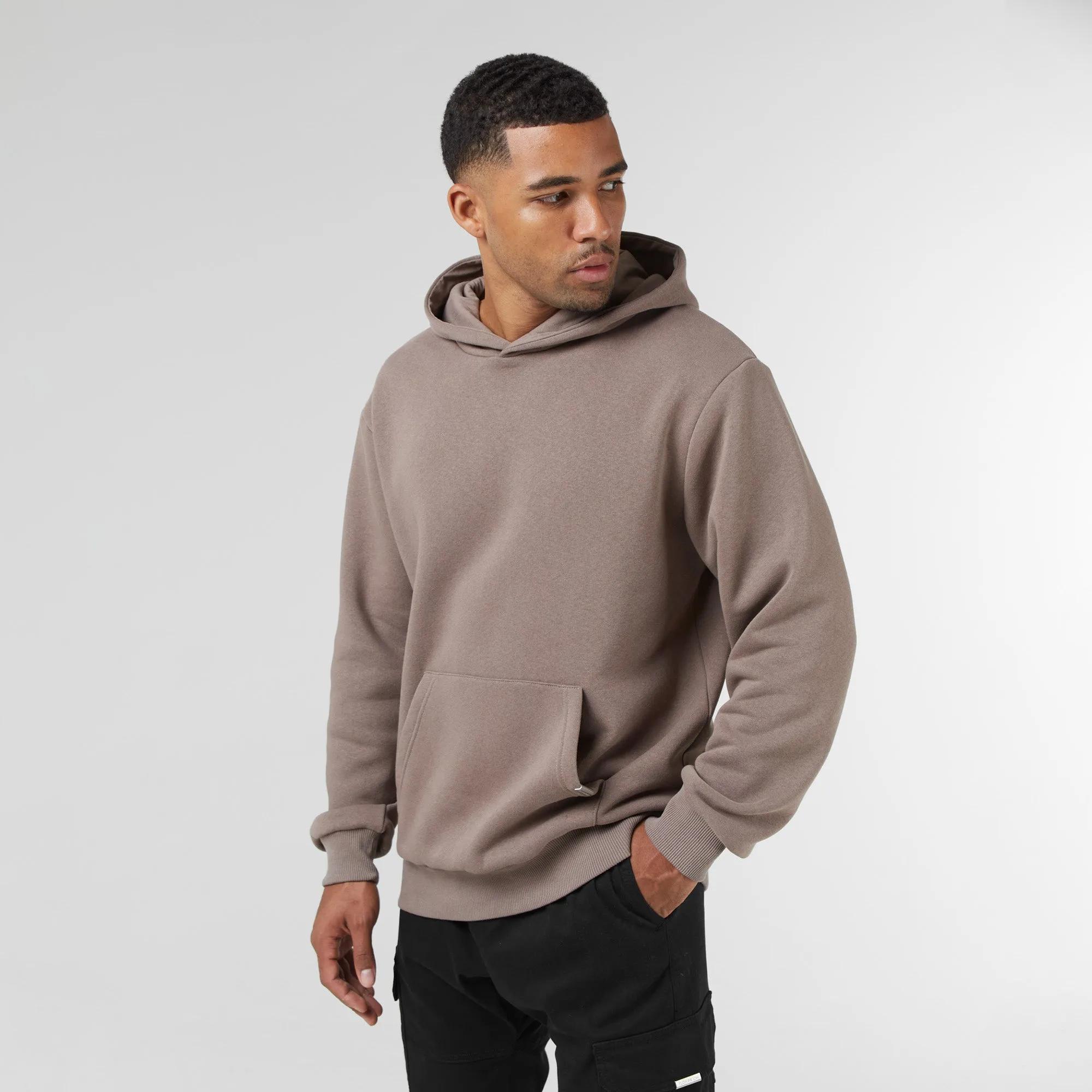 Relaxed Fit Hoodie | Washed Brown