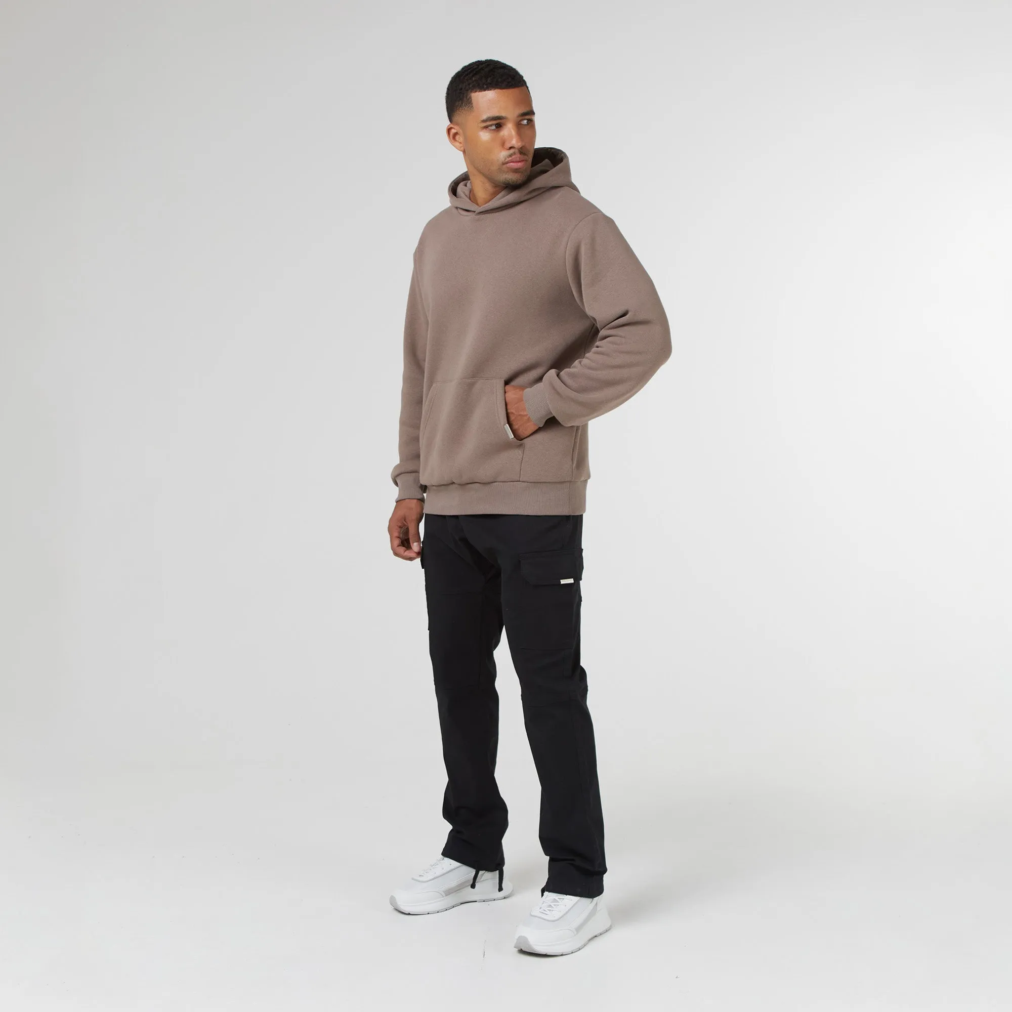 Relaxed Fit Hoodie | Washed Brown