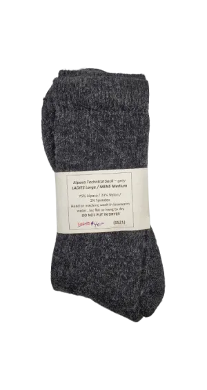 S521 Alpaca Technical Sock Grey Ladies Large / Mens Medium