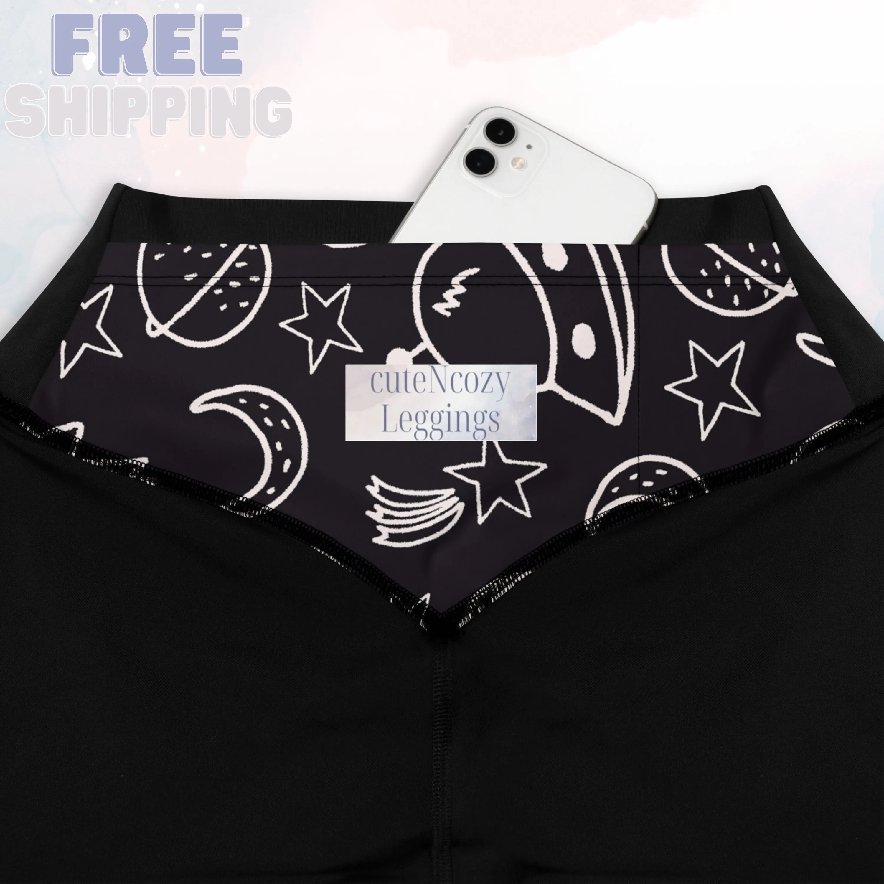 Space Rockets and Planets Womens Compression Sports Leggings Gym Gift