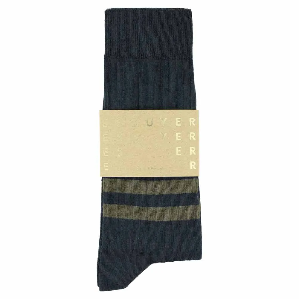 Stripes socks - Blue / Olive