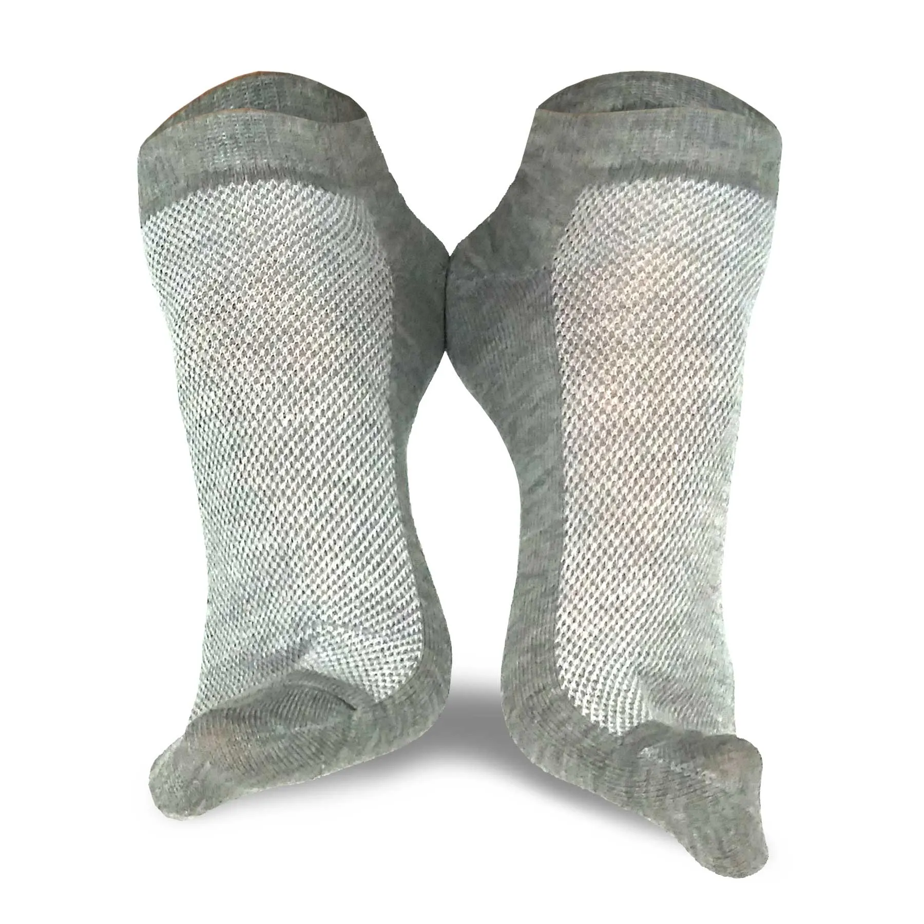 TeeHee Socks Junior's Casual Polyester No Show Black, Heather Grey (10051)