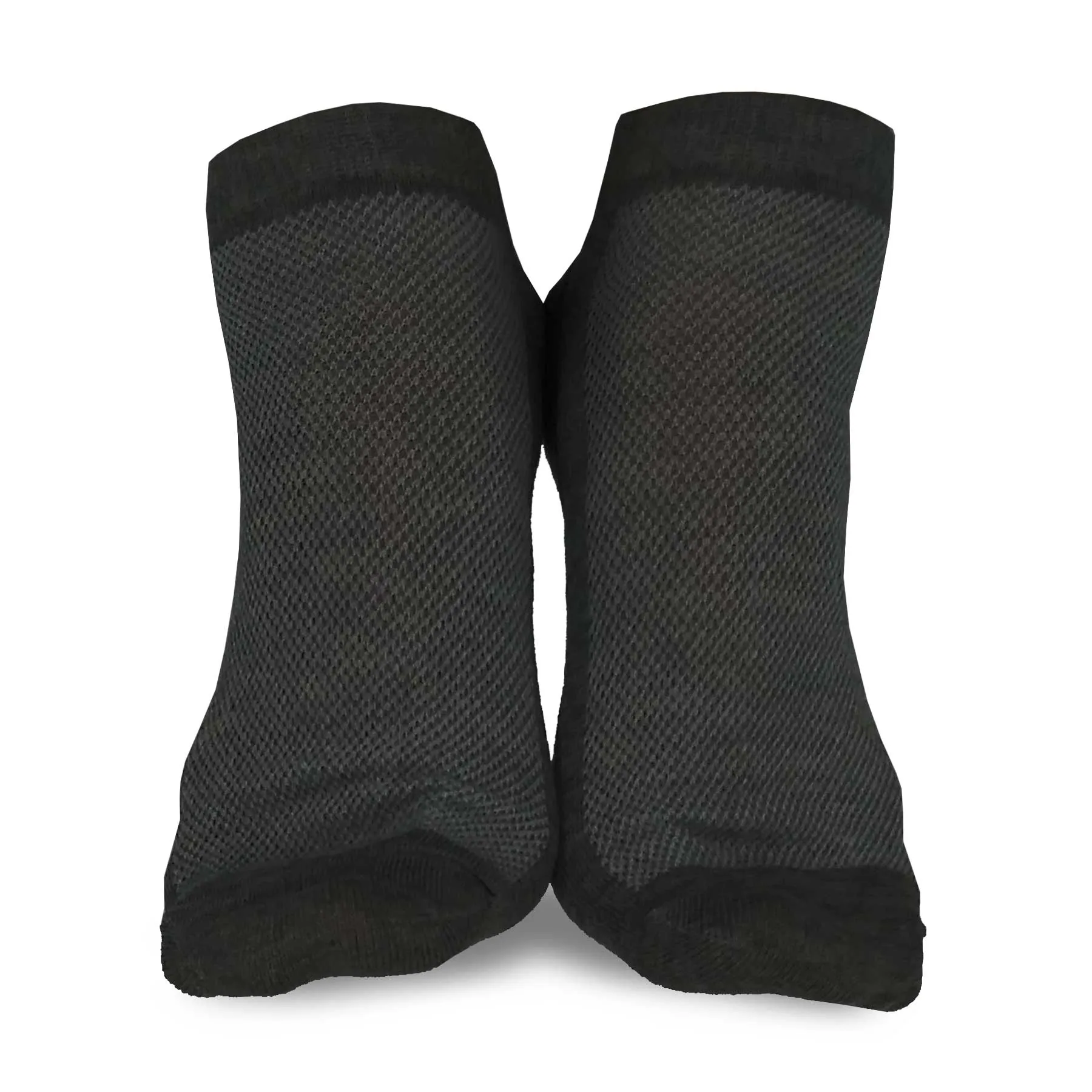 TeeHee Socks Junior's Casual Polyester No Show Black, Heather Grey (10051)