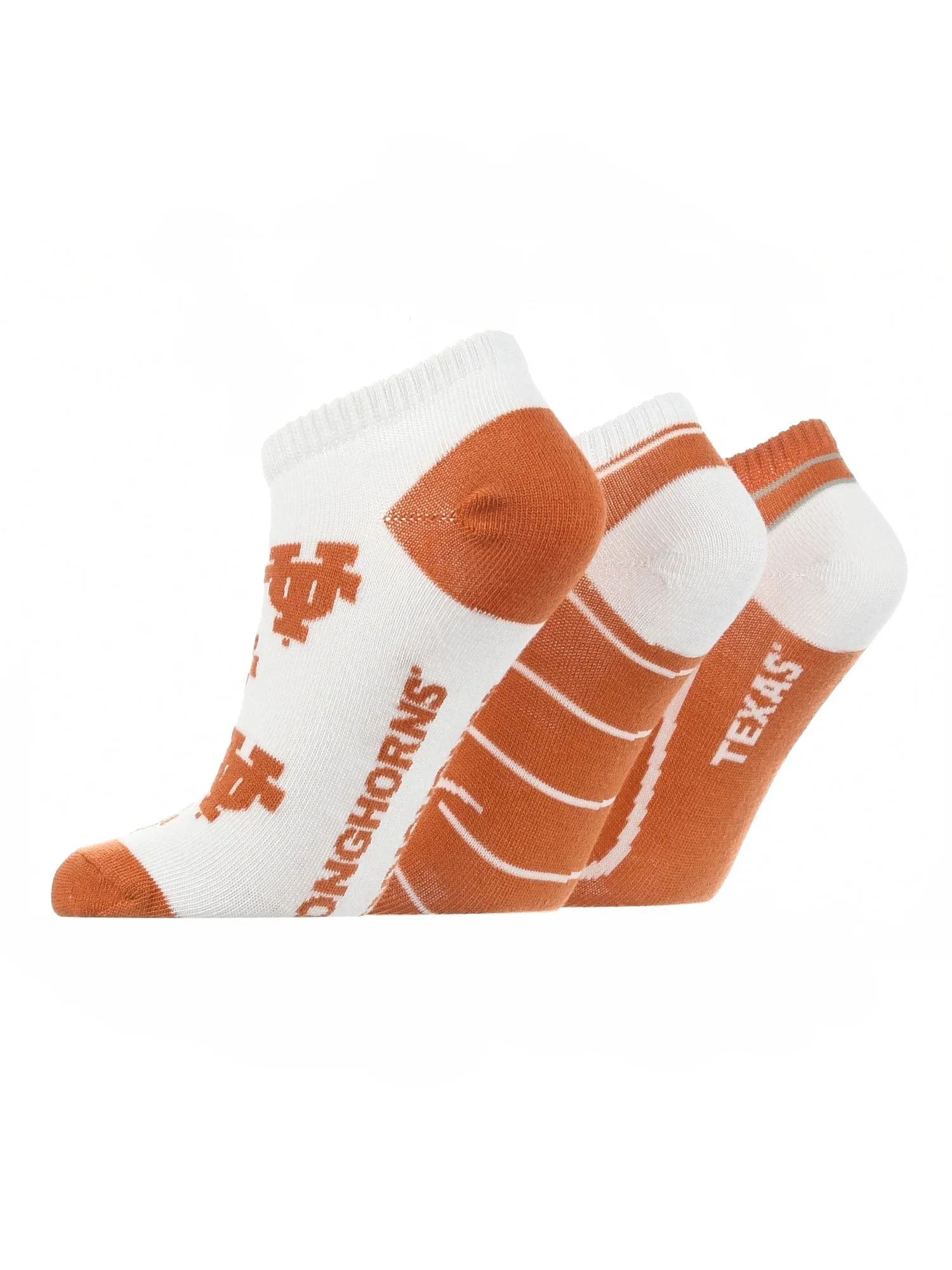 Texas Longhorns No Show Socks Full Field 3 Pack