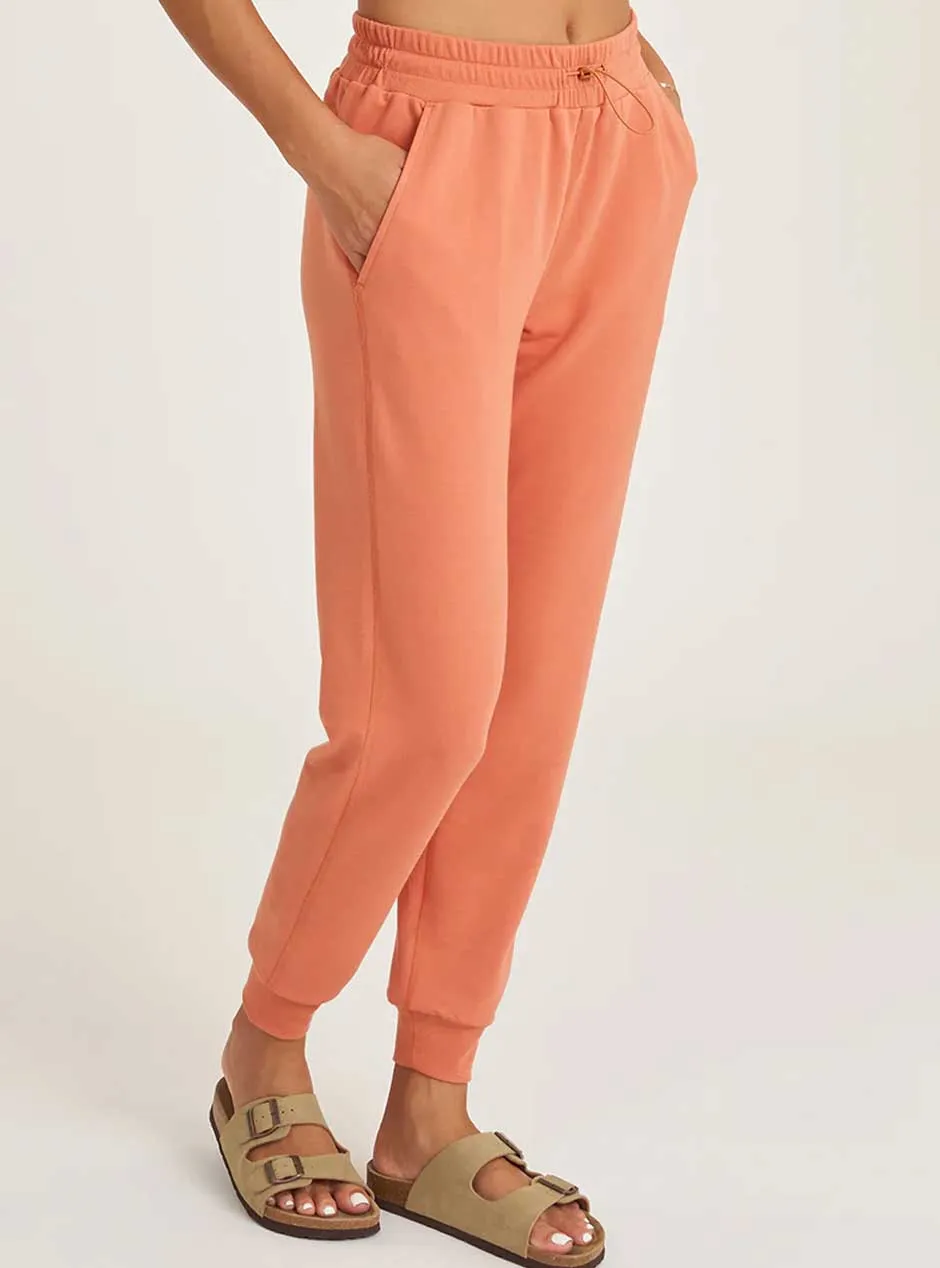 Thrive Société Women's Comforted Bungee Waist Jogger Pants - Ochre Orange