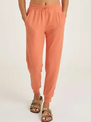 Thrive Société Women's Comforted Bungee Waist Jogger Pants - Ochre Orange