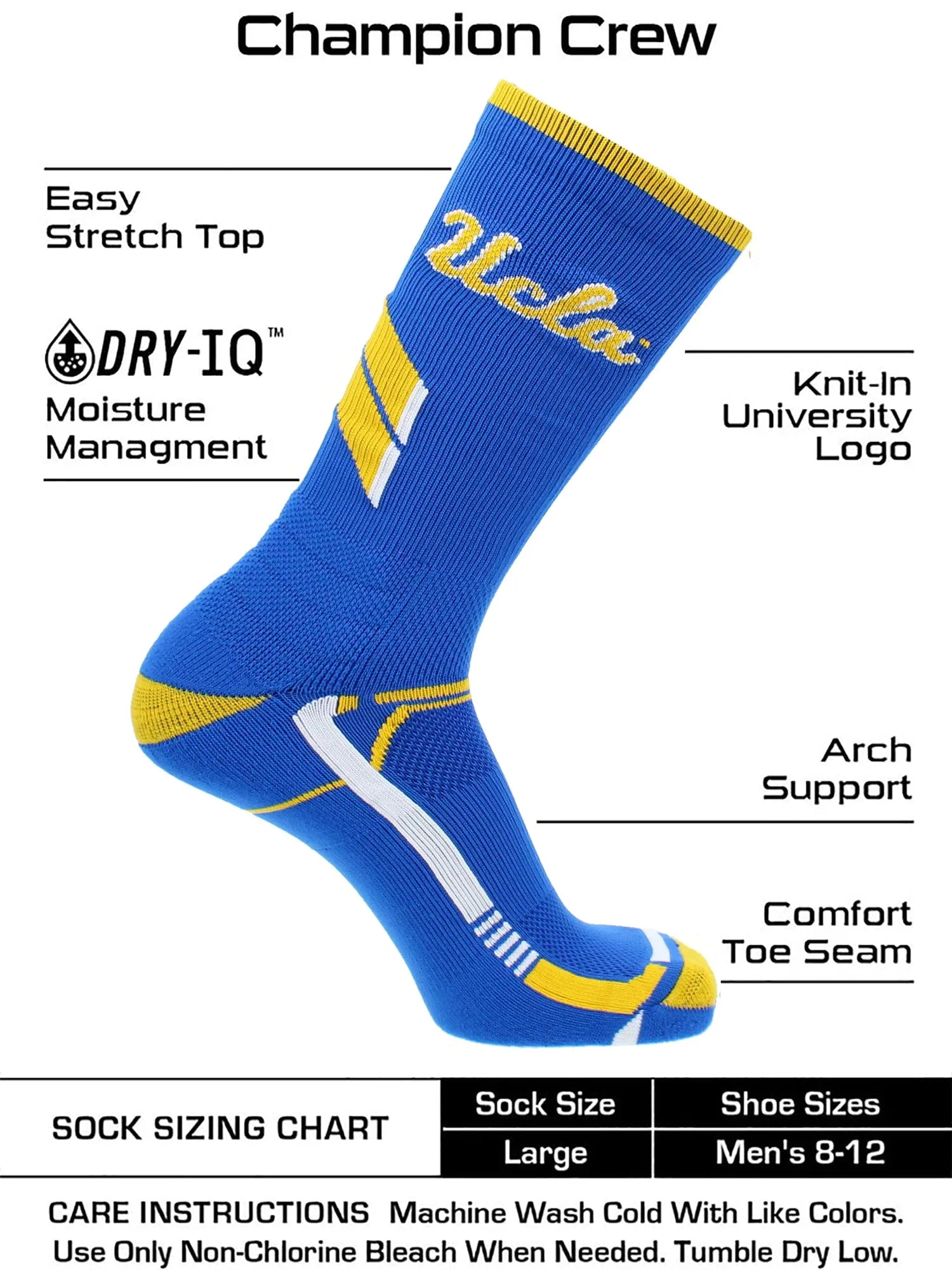 UCLA Bruins Socks University of California Los Angeles Bruins Champion Crew Socks