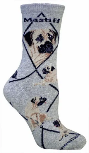 Wheel House Designs Mastiff on Grey Sock