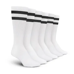 White Black Stripe Crew - 3 Pack