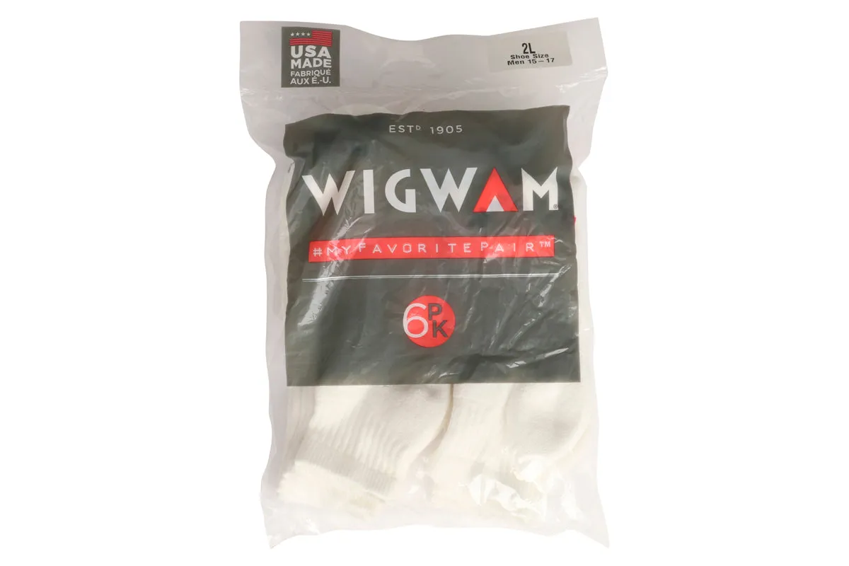 Wigwam Super 60 Quarter 6 Pack Socks White